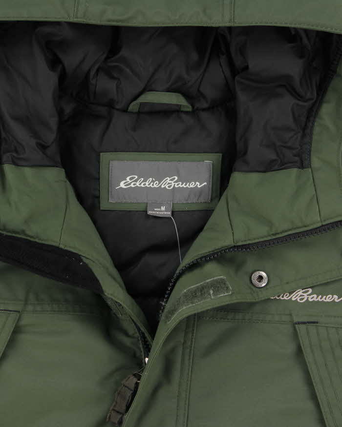 Vintage Khaki Eddie Bauer WeatherEdge Heavyweight Hooded Puffer Jacket - M