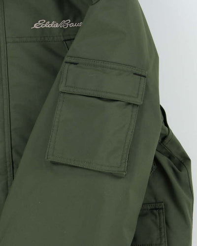 Vintage Khaki Eddie Bauer WeatherEdge Heavyweight Hooded Puffer Jacket - M