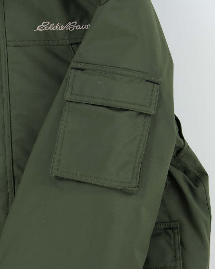 Vintage Khaki Eddie Bauer WeatherEdge Heavyweight Hooded Puffer Jacket - M