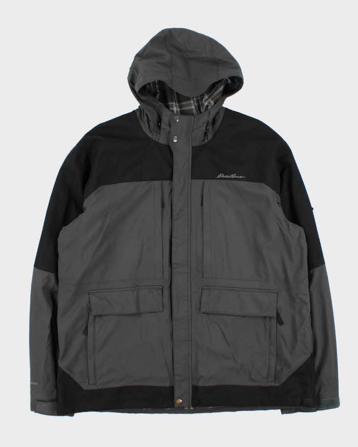 Vintage Eddie Bauer WeatherEdge Plaid Lined Hooded Jacket - XL