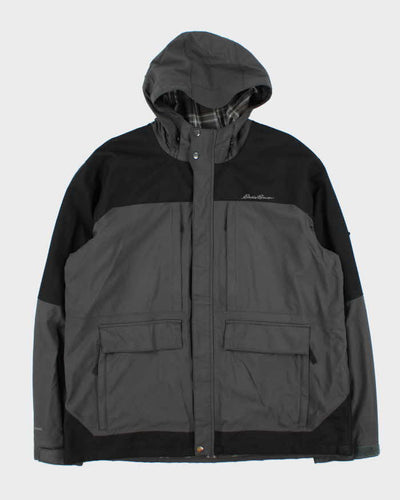 Vintage Eddie Bauer WeatherEdge Plaid Lined Hooded Jacket - XL