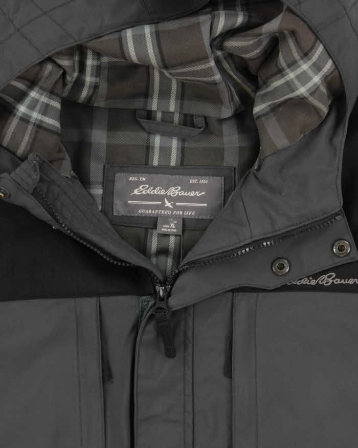 Vintage Eddie Bauer WeatherEdge Plaid Lined Hooded Jacket - XL