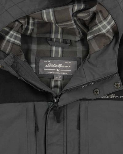 Vintage Eddie Bauer WeatherEdge Plaid Lined Hooded Jacket - XL