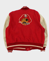 Vintage 1960s Whiting LA Pirates Football Wool Leather Varsity Bomber Jacket - XL