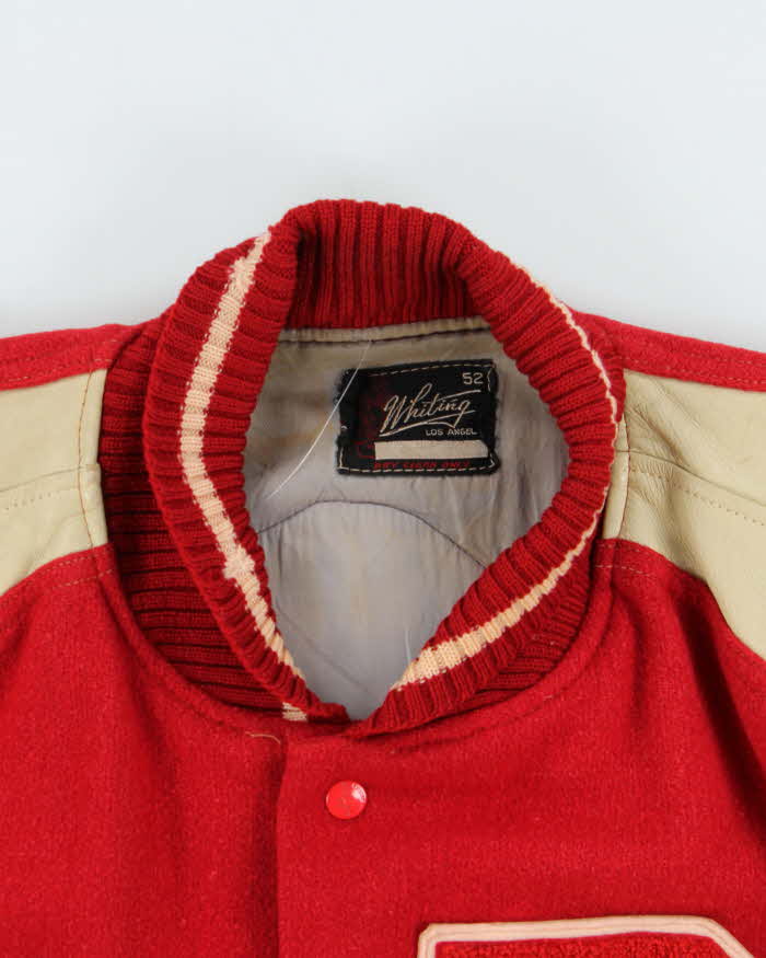 Vintage 1960s Whiting LA Pirates Football Wool Leather Varsity Bomber Jacket - XL