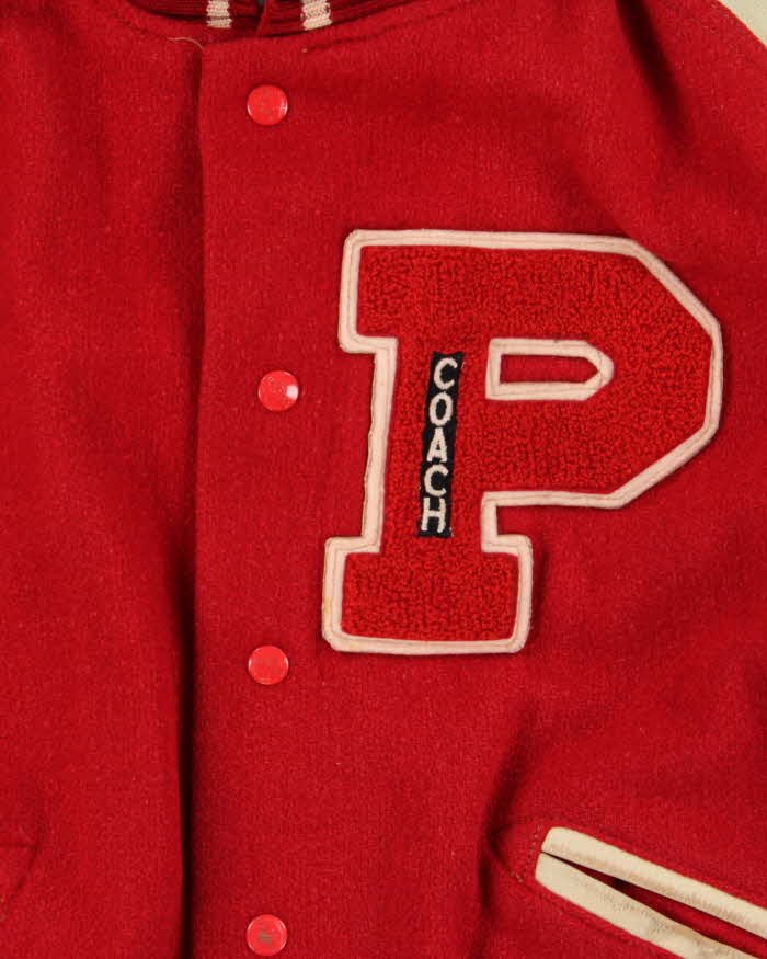 Vintage 1960s Whiting LA Pirates Football Wool Leather Varsity Bomber Jacket - XL