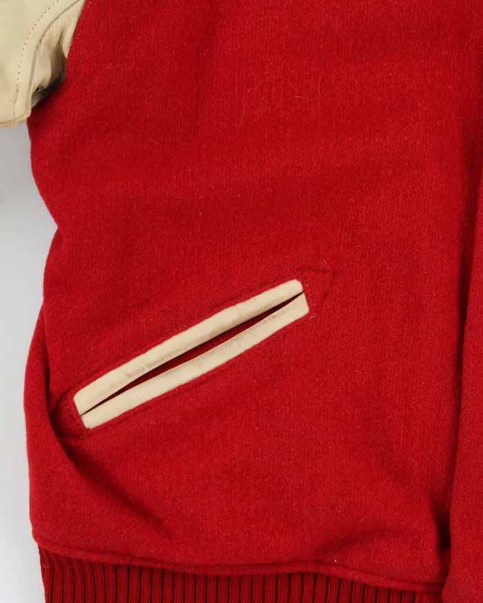 Vintage 1960s Whiting LA Pirates Football Wool Leather Varsity Bomber Jacket - XL