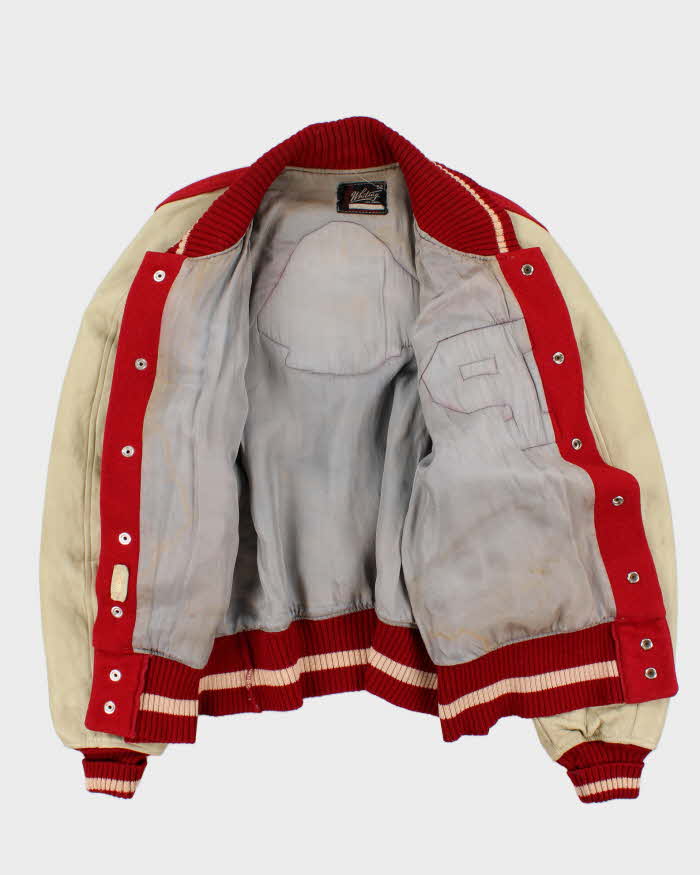 Vintage 1960s Whiting LA Pirates Football Wool Leather Varsity Bomber Jacket - XL