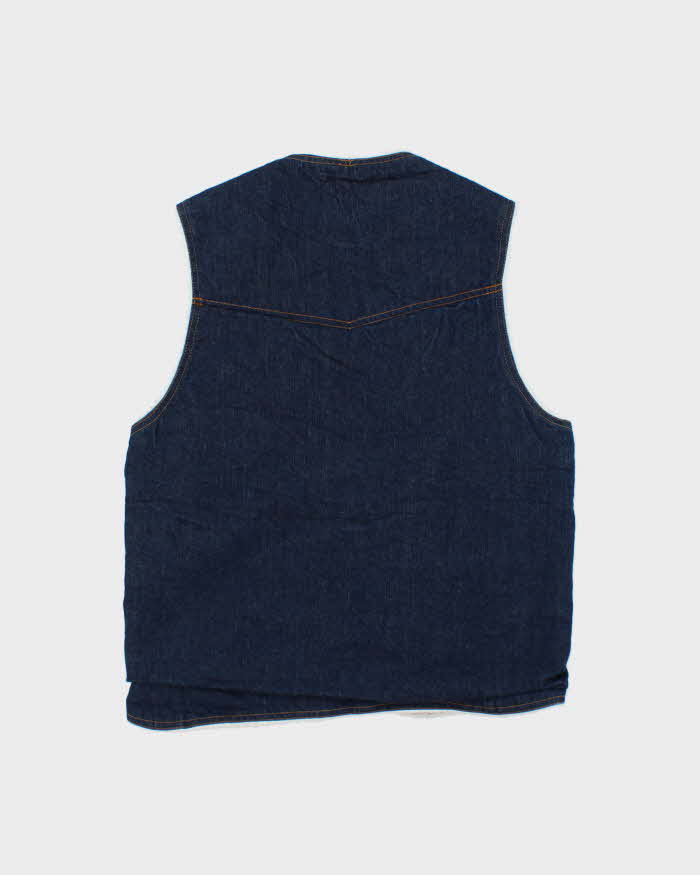 Vintage 1960s ActionWest Sherpa Lined Raw Denim Gilet - S