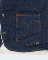 Vintage 1960s ActionWest Sherpa Lined Raw Denim Gilet - S