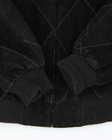 Vintage 1990s Diamond Stitch Suede Oversized Bomber Jacket - M