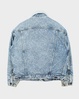 Vintage 1980s Levi's Sherpa Lined Acid Wash Denim Jacket - L