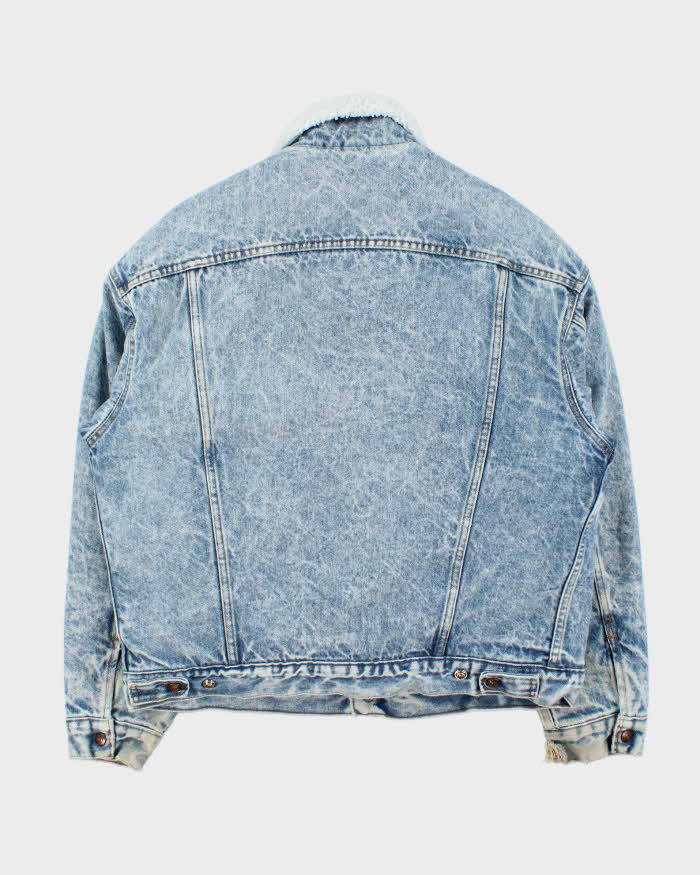 Vintage 1980s Levi's Sherpa Lined Acid Wash Denim Jacket - L