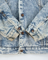 Vintage 1980s Levi's Sherpa Lined Acid Wash Denim Jacket - L
