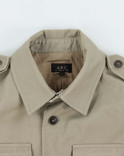 Vintage 1990s A.P.C Military Coverall Cotton Field Jacket - S