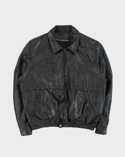 Vintage 1980s Sears Quilt Lined Leather Bomber Jacket - M