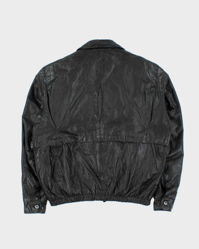 Vintage 1980s Sears Quilt Lined Leather Bomber Jacket - M