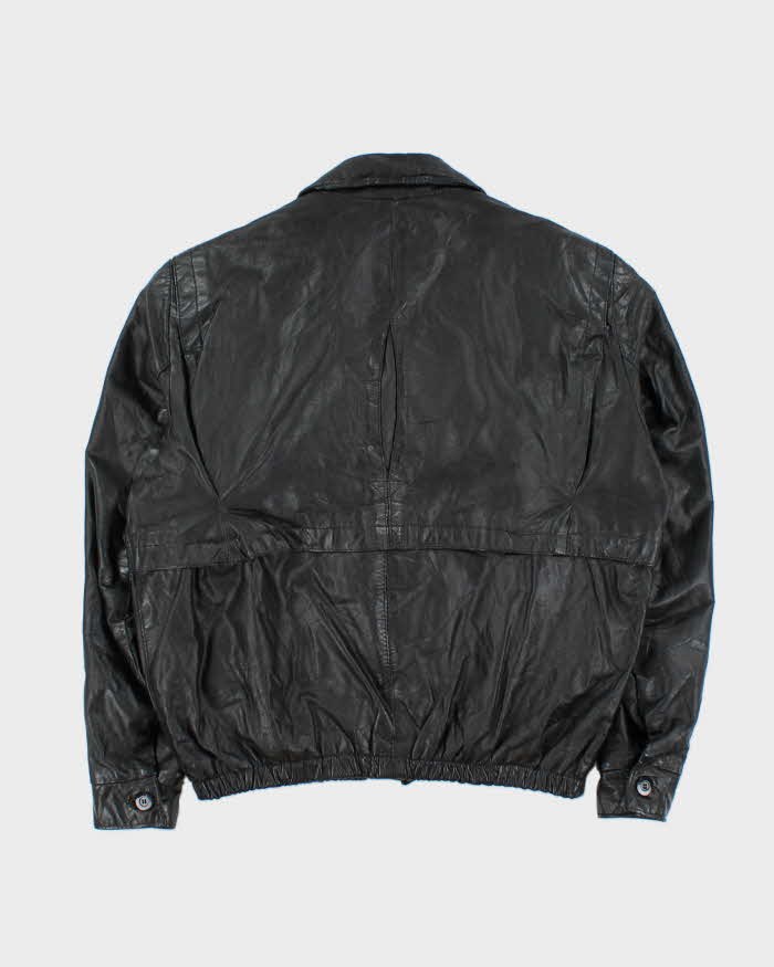 Vintage 1980s Sears Quilt Lined Leather Bomber Jacket - M