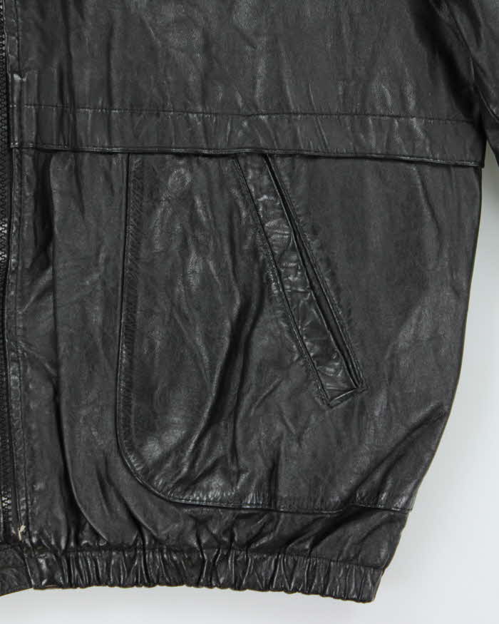 Vintage 1980s Sears Quilt Lined Leather Bomber Jacket - M