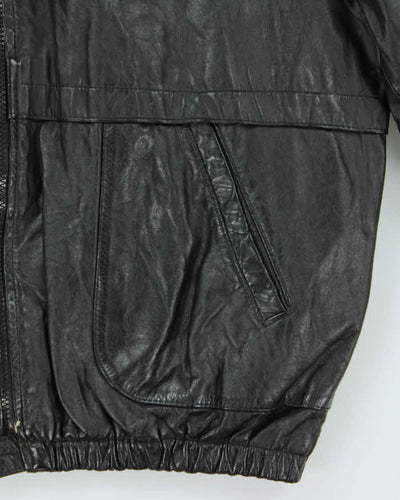 Vintage 1980s Sears Quilt Lined Leather Bomber Jacket - M