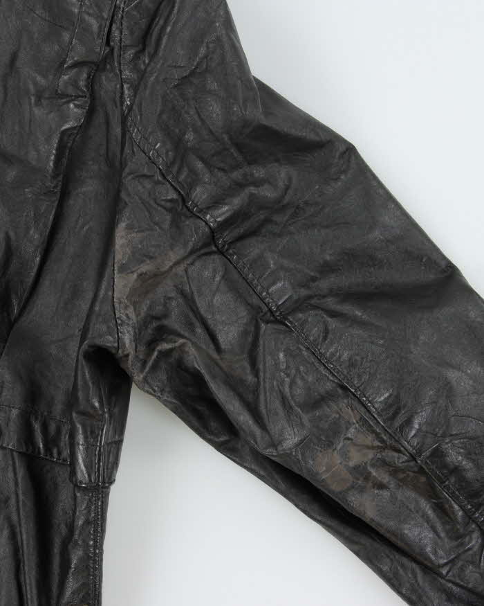 Vintage 1980s Sears Quilt Lined Leather Bomber Jacket - M