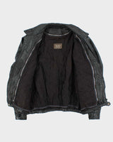 Vintage 1980s Sears Quilt Lined Leather Bomber Jacket - M