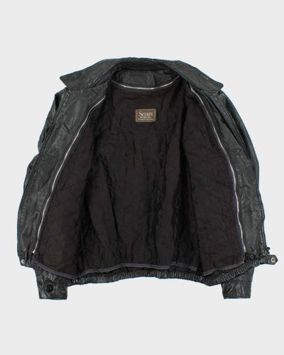 Vintage 1980s Sears Quilt Lined Leather Bomber Jacket - M