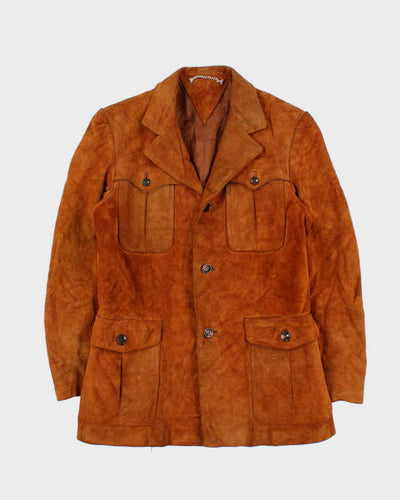 Vintage 1970s Brown Heavyweight Western Suede Jacket - S