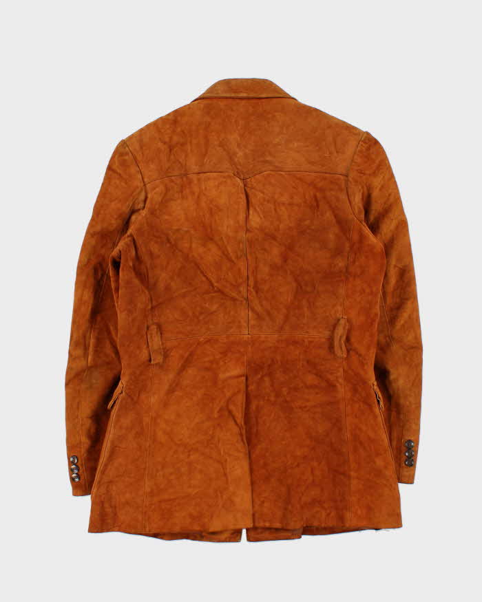 Vintage 1970s Brown Heavyweight Western Suede Jacket - S