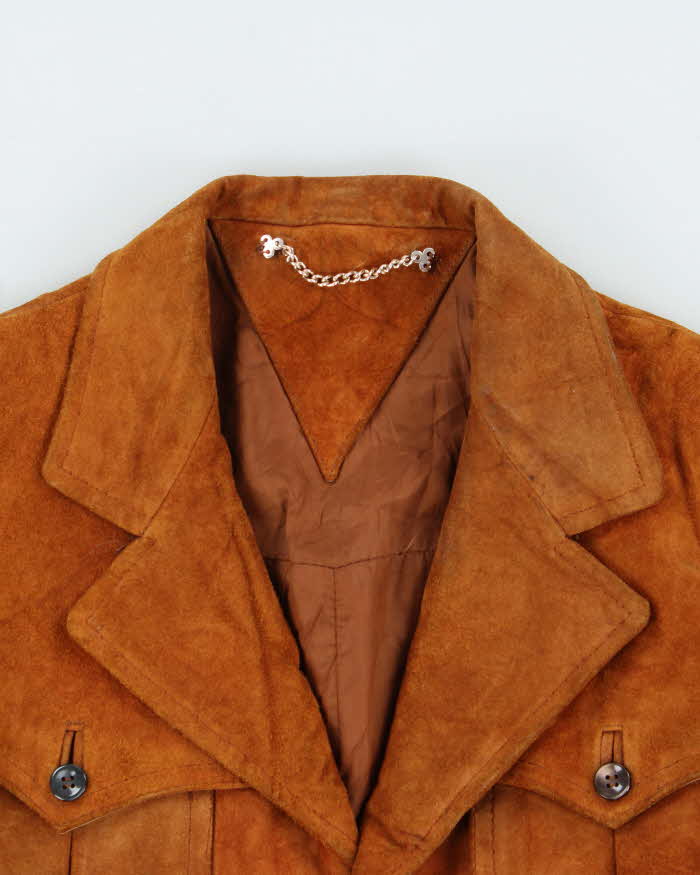 Vintage 1970s Brown Heavyweight Western Suede Jacket - S