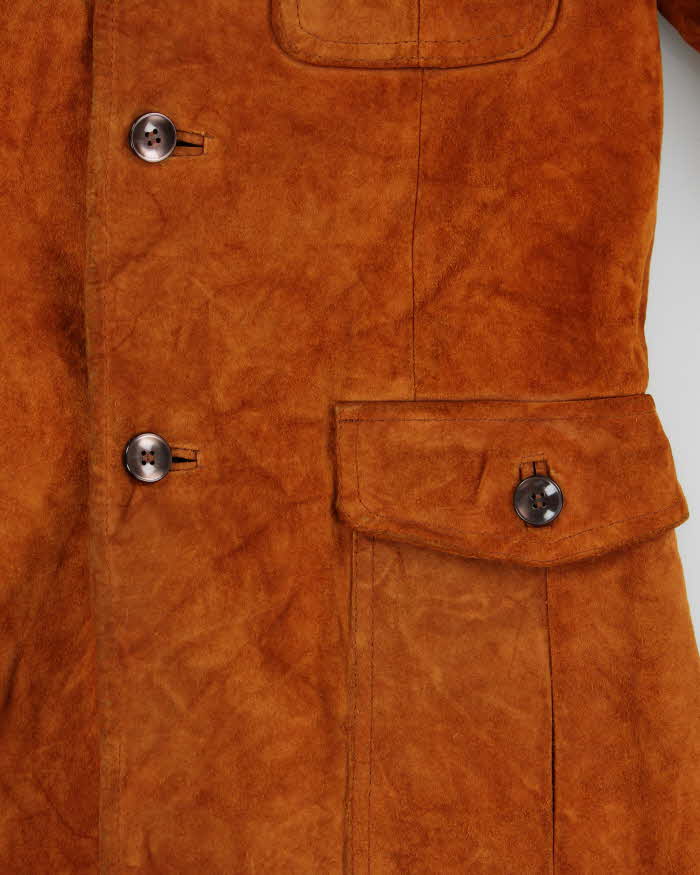 Vintage 1970s Brown Heavyweight Western Suede Jacket - S