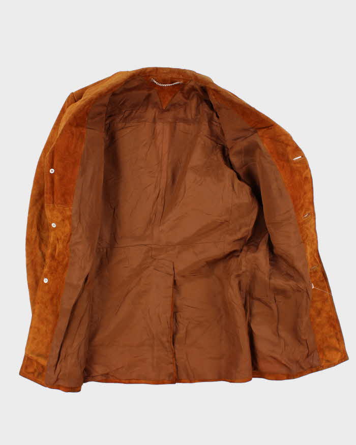 Vintage 1970s Brown Heavyweight Western Suede Jacket - S