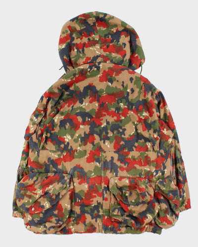 Vintage 1980s Tass 83 Swiss Army Alpenflauge Heavyweight Hooded Military Jacket - XXXL