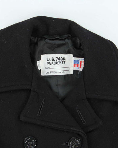 Vintage 1990s Schott U.S.740N Wool Double Breasted Pea Coat - S