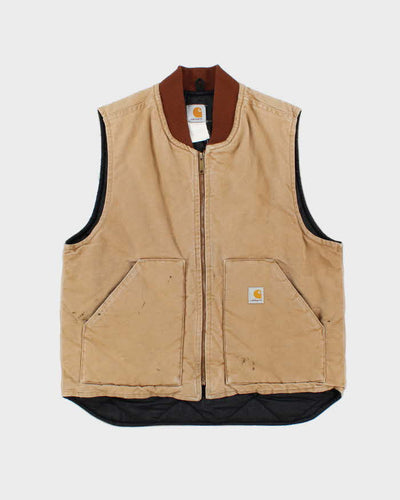 Vintage 00s Carhartt V01 Quilt Lined Workwear Gilet - M