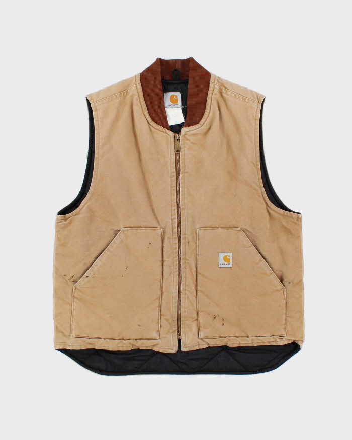 Vintage 00s Carhartt V01 Quilt Lined Workwear Gilet - M