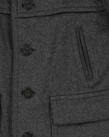 Vintage 00s Burberry Brit Wool Nova Check Lined Naval Pea Coat - L