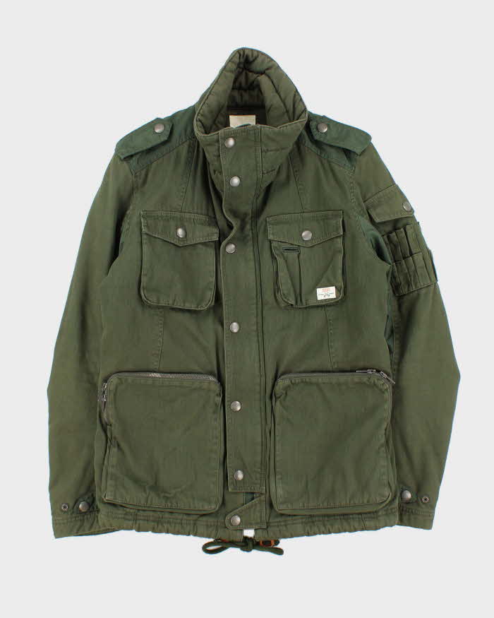 Vintage Y2K 00s Diesel Khaki Padded Heavyweight Hunting Field Jacket - S