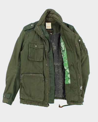 Vintage Y2K 00s Diesel Khaki Padded Heavyweight Hunting Field Jacket - S