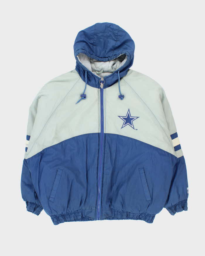 Vintage 1990s Logo 7 Dallas Cowboys Quilted Oversized Hooded Puffer Jacket - XL