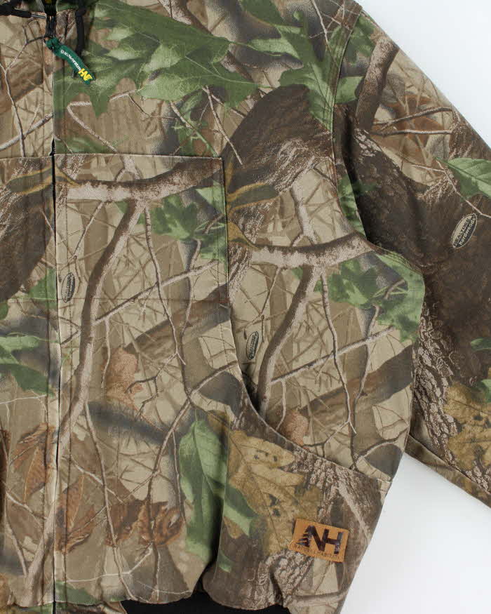 Vintage 00s Natural Habitat Realtree Camouflage Quilt Lined Oversized Hooded Jacket - L