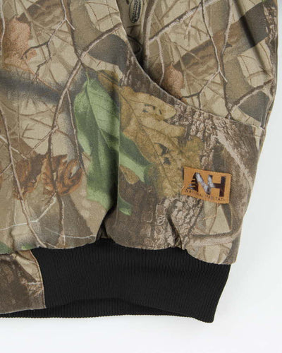 Vintage 00s Natural Habitat Realtree Camouflage Quilt Lined Oversized Hooded Jacket - L