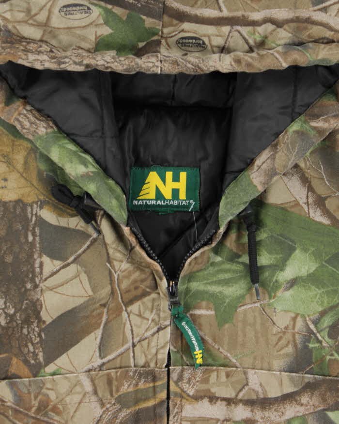 Vintage 00s Natural Habitat Realtree Camouflage Quilt Lined Oversized Hooded Jacket - L