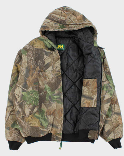 Vintage 00s Natural Habitat Realtree Camouflage Quilt Lined Oversized Hooded Jacket - L