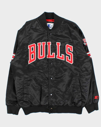 Vintage Starter Chicago Bulls Quilt Lined Satin Varsity Bomber Jacket - XXL