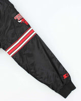 Vintage Starter Chicago Bulls Quilt Lined Satin Varsity Bomber Jacket - XXL