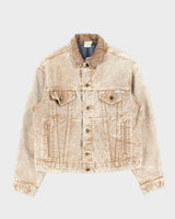 Vintage 1980s Carhartt Union Made Blanket Lined Acid Wash Trucker Jacket - S