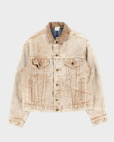 Vintage 1980s Carhartt Union Made Blanket Lined Acid Wash Trucker Jacket - S
