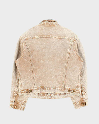 Vintage 1980s Carhartt Union Made Blanket Lined Acid Wash Trucker Jacket - S