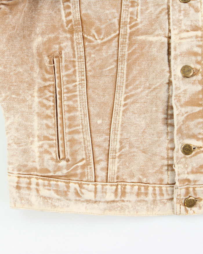 Vintage 1980s Carhartt Union Made Blanket Lined Acid Wash Trucker Jacket - S